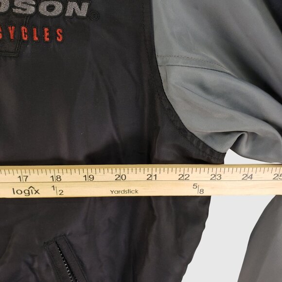 Vintage Harley-Davidson Bomber Jacket With Embroidered Logos Zip Pockets Mens M - Picture 9 of 12